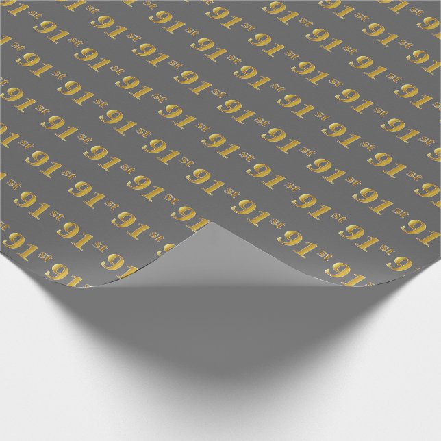 Grått, Faux Guld 91st (nittioförsta), händelse Presentpapper (Hörn)