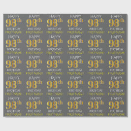 Grått, Faux Guld (LYCKLIG 98:e BIRTHDAY) Presentpapper