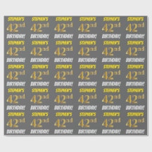 Grått, Faux/Imitation Guld, 42:a BIRTHDAY