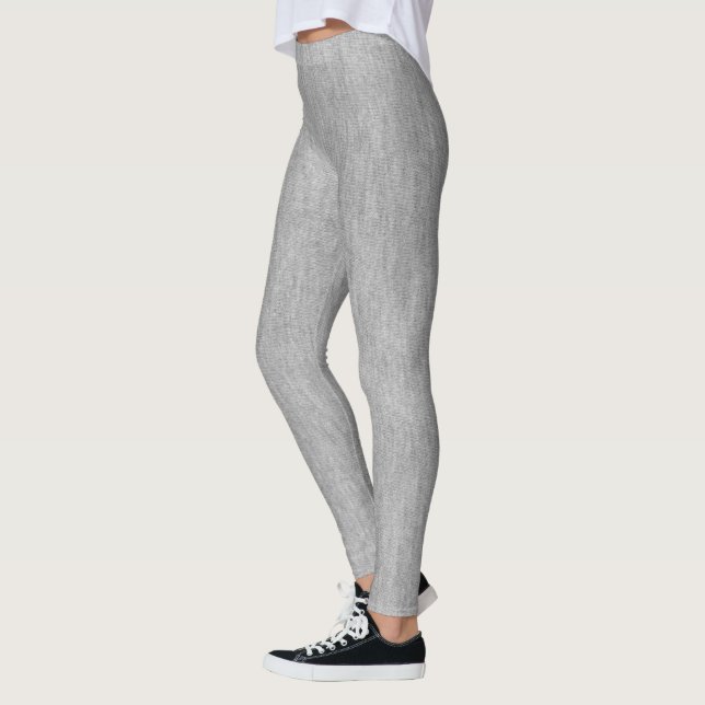 Grått Faux Texturerat Grått av textilutseende Leggings (Vänster)