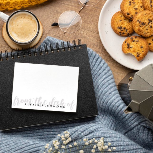 Grått-fet calligrafi-skript från skrivbordet anteckningskort (Skapare uppladdad)