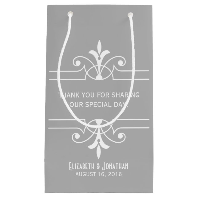 Grått Finare Ornamental Gift Bag (Framsidan)