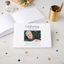 Grått Firande i livet med fotominnesstund Gästböcker