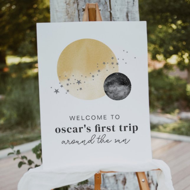 Grått First Resa runt Sol Välkomsthälsning Poster (Skapare uppladdad)