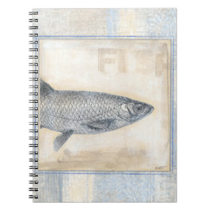 Grått Fish på Beige Anteckningsbok