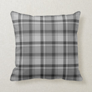 Grått Flanell Print Dekorativ kudde 16 tum x 16 tu