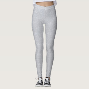 Grått Fleur De Lis Mönster Leggings