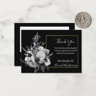 Grått Flower Photo Sympathy Tack Anteckningskort