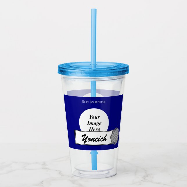 Grått Flower Ribbon av Kenneth Yoncich Take Away Mugg (Framsida)