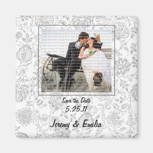 Grått Flowers Wedding Favor Magnets Magnet