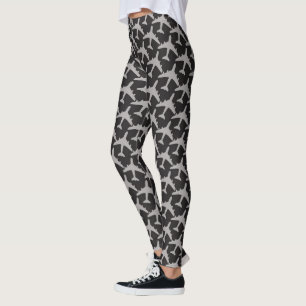 Grått Flygplan-flygplan Pilot Flygplan Aviator f Leggings