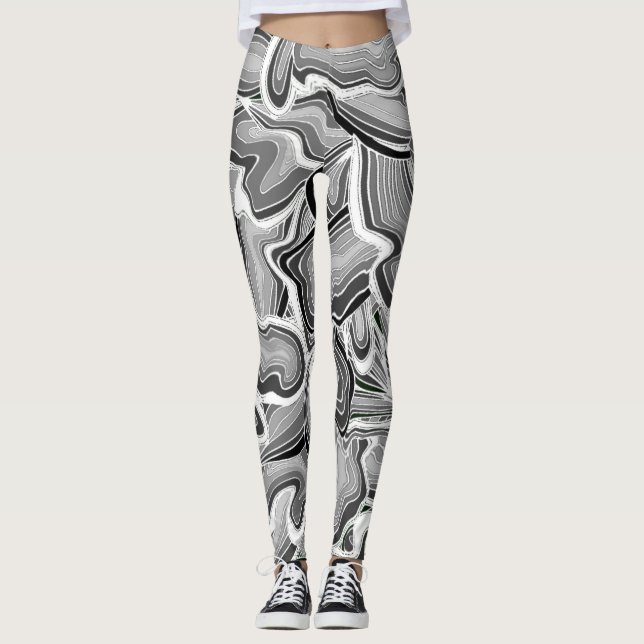 Grått Flytande Leggings (Framsida)