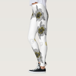 Grått Flyttad utskrift Leggings
