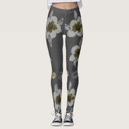 Grått Flyttad utskrift Leggings