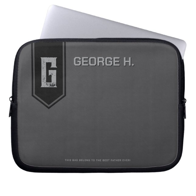 Grått fodral för laptop för män (Framsidan)