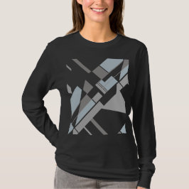 Grått Fold Geometric Diagonal Abstrakt Art MCM-uts T Shirt