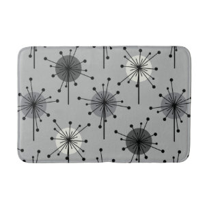 Grått för atomera sputnik Starburst Flowers Badrumsmatta