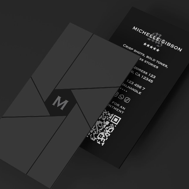 Grått för  av fotoskrivare med kameravalare, sluta visitkort (Photographer Camera Shutter Lens Dark Grey Business Card
)