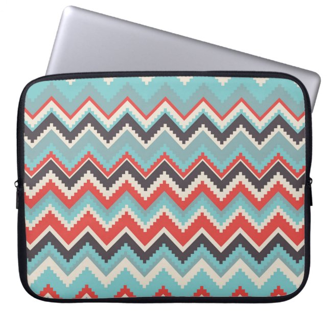 Grått för blått för Aztec stam- Laptop Fodral (Framsidan)
