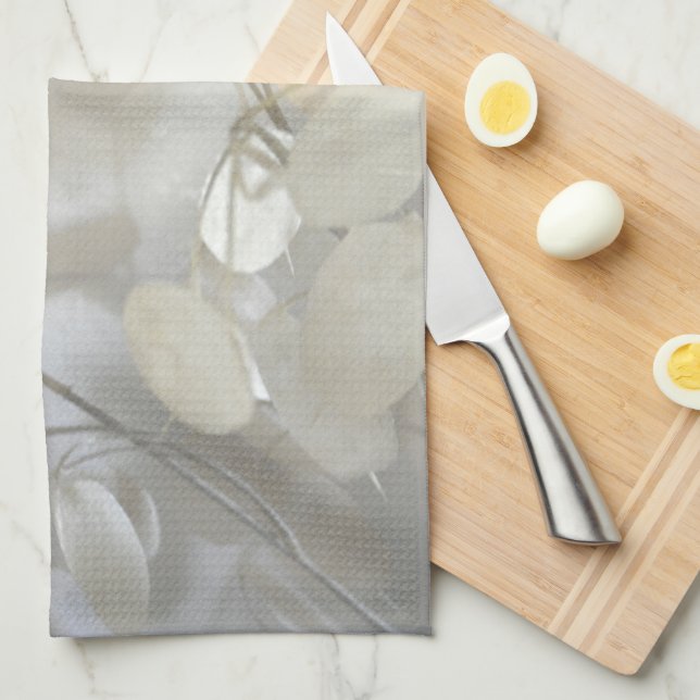 Grått för den vackra vitlunariska Silver-dollarns  Kökshandduk (Vikt i Fjärdedel)