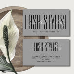 Grått för det moderna typografiskriptet Lash styli Visitkort<br><div class="desc">Grått för det moderna typografiskriptet Lash stylist</div>