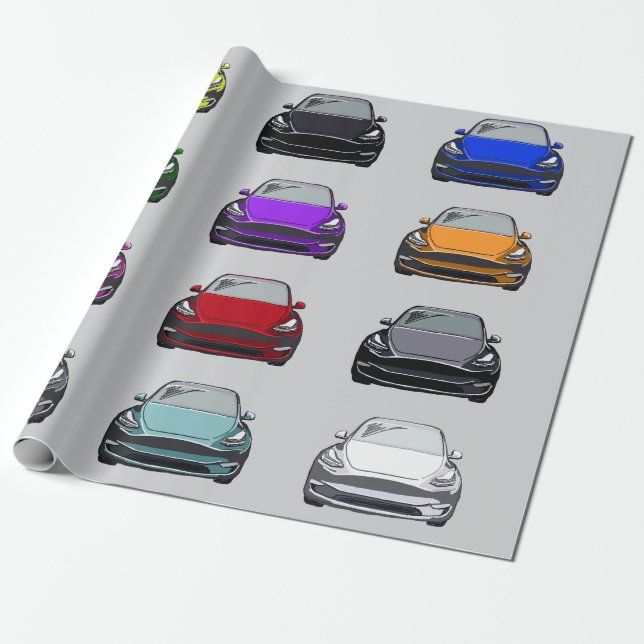 Grått för flera färgade elektriska Fordon-suV-bila Presentpapper (Utrullad)