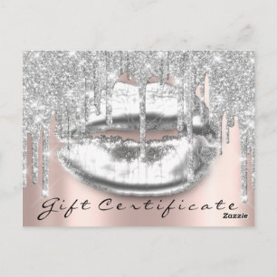 Grått för Gift-certifikat Lash Kiss Läppar Makeup Vykort