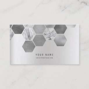 Grått för Hexagone Geometical metalliska Visitkort