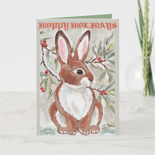 Grått för julbunny kaninkort, kaninkort Älskare Helgkort