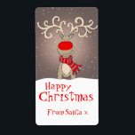 Grått för julklapp<br><div class="desc">Cute illustrerade julklappsetikett. Anpassa med ditt namn eller lämna till ge intrycket av att tomten har returnerat en gåva eller brev. Underbar för att skicka paket och kort över julklappar. Illustration av Sarah Trett.</div>
