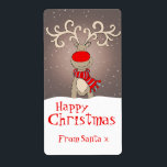 Grått för julklapp fraktsedel<br><div class="desc">Cute illustrerade julklappsetikett. Anpassa med ditt namn eller lämna till ge intrycket av att tomten har returnerat en gåva eller brev. Underbar för att skicka paket och kort över julklappar. Illustration av Sarah Trett.</div>