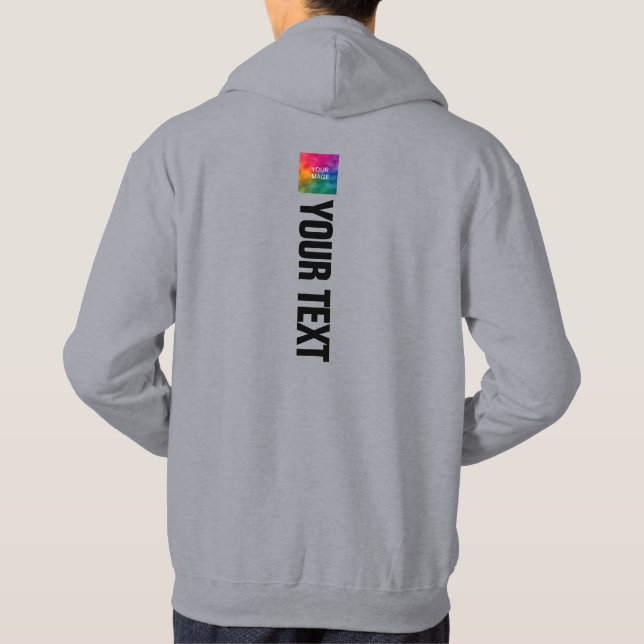 Grått för lägg till bild utskrift av Manar med mod Hoodie (Baksida)