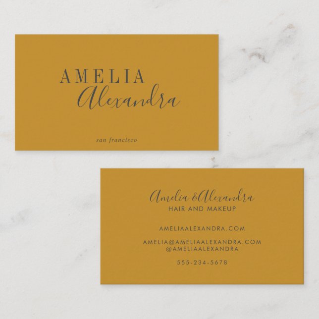 Grått för minimalistisk Modern Script Boho Anpassn Visitkort (Fram/baksida)