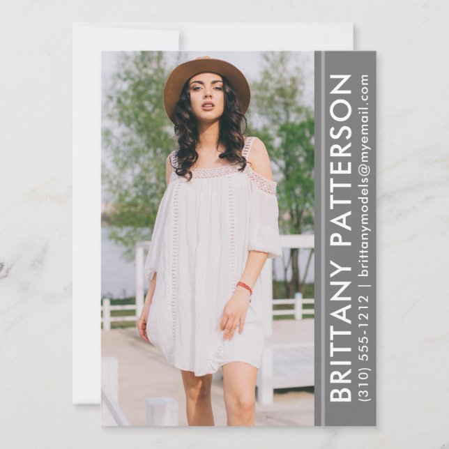 Grått för modellagarfotoprokomp inbjudningar (Framsida)