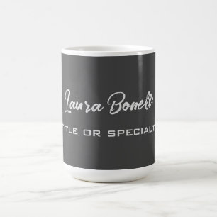 Grått för modern handskriftsMörk för minimal Profe Kaffemugg