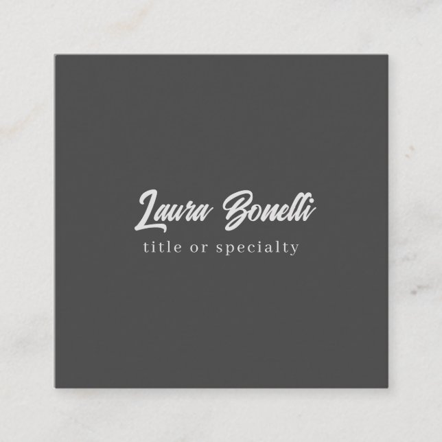 Grått för modern handskriftsMörk för minimal Profe Tilläggskort (Framsida)