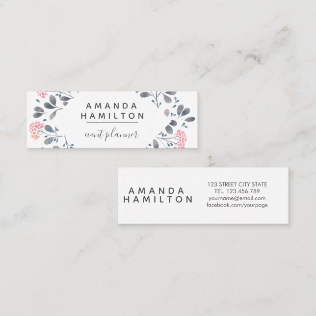 grått för ram av rosa av  i klassrumsfärg mini visitkort (Fram/baksida)