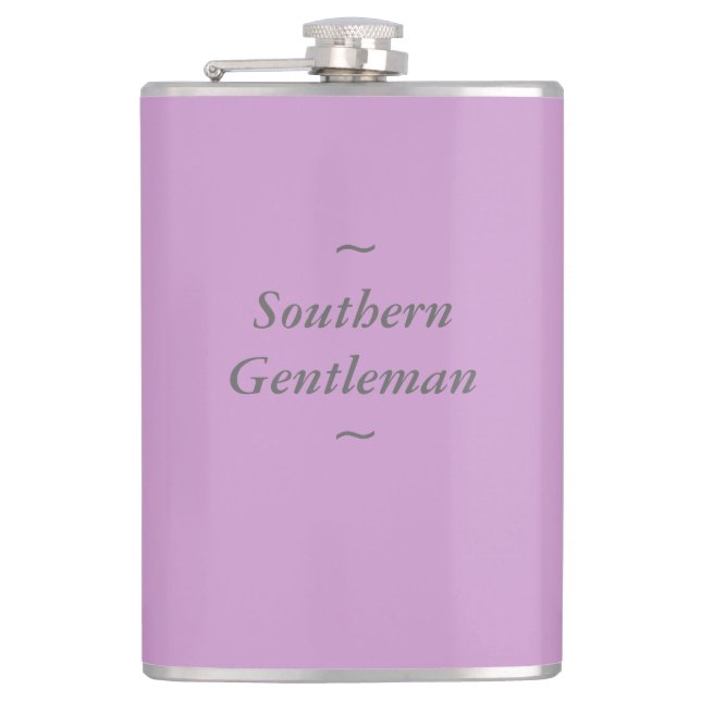 GRÅTT " för sydlig gentleman" för CHIC FLASK_ PÅ Fickplunta (Framsidan)