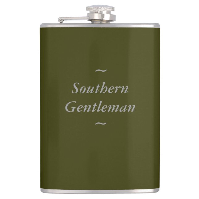GRÅTT " för sydlig gentleman" för CHIC FLASK_ PÅ Fickplunta (Framsidan)
