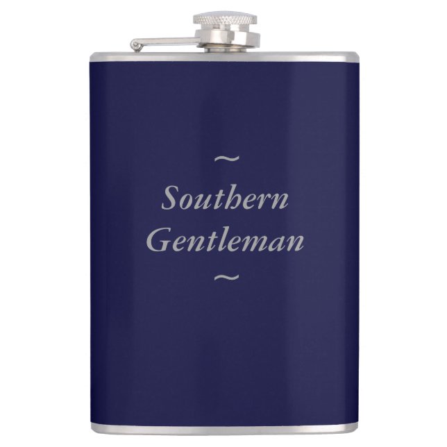 GRÅTT " för sydlig gentleman" för CHIC FLASK_ PÅ Fickplunta (Framsidan)