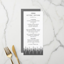 Grått Forest Range Woodland Bröllop Menu Meny