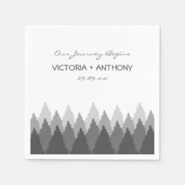 Grått Forest Range Woodland Bröllop Pappersservett