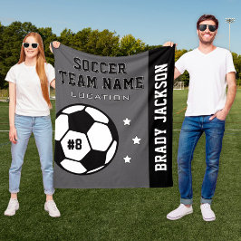 Grått fotbollslag namn och spelare fleecefilt