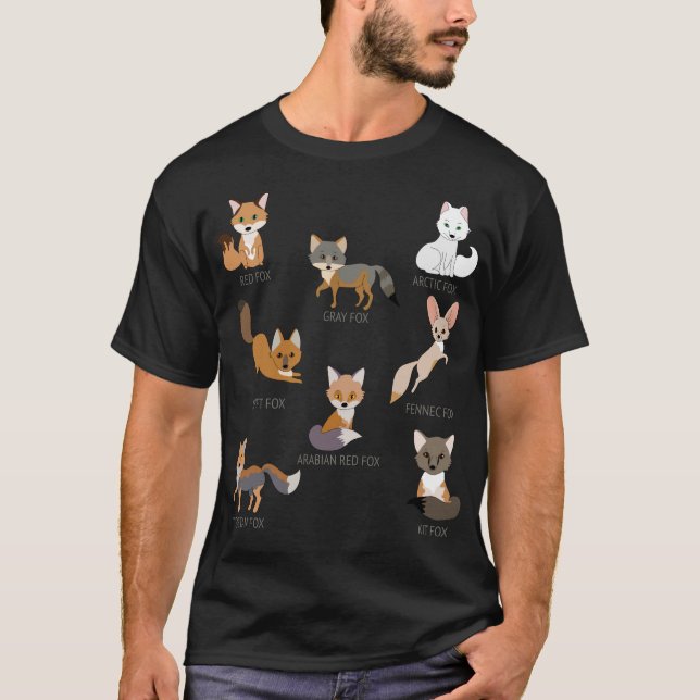 Grått Fox Kit Fox Tibetan Fox Arctic Fox Swift Fox T Shirt (Framsida)