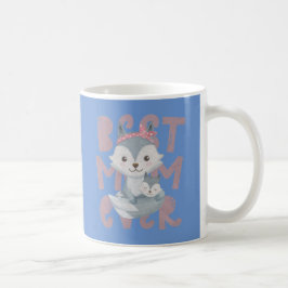 Grått Fox Mamma och Unge - Bästa Mamma någonsin Kaffemugg