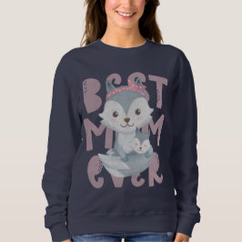 Grått Fox Mamma och Unge - Bästa Mamma någonsin T Shirt