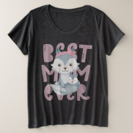 Grått Fox Mamma och Unge - Bästa Mamma någonsin T Shirt