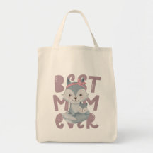 Grått Fox Mamma och Unge - Bästa Mamma någonsin, T