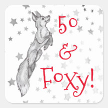 Grått Fox Silver Star 50th Foxy Fabulous Birthday