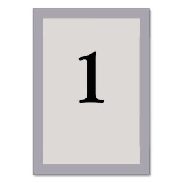 Grått-framskjutet Bröllop-Bordsnummer-kort Bordsnummer